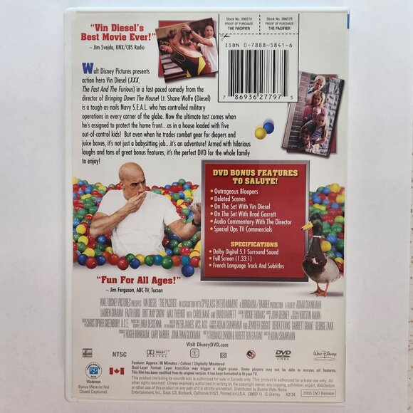 Vin Diesel The Pacifier DVD Movie - Picture 3 of 5